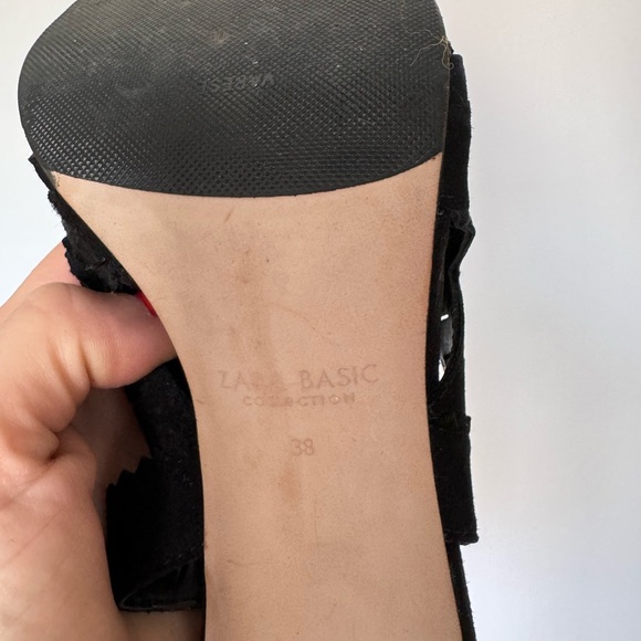 Zara basic suede heeled sandals - Picture 5 of 6